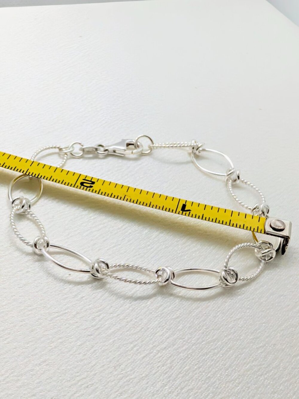 NEW 7 inch open link sterling silver bracelet - Picture 7 of 9